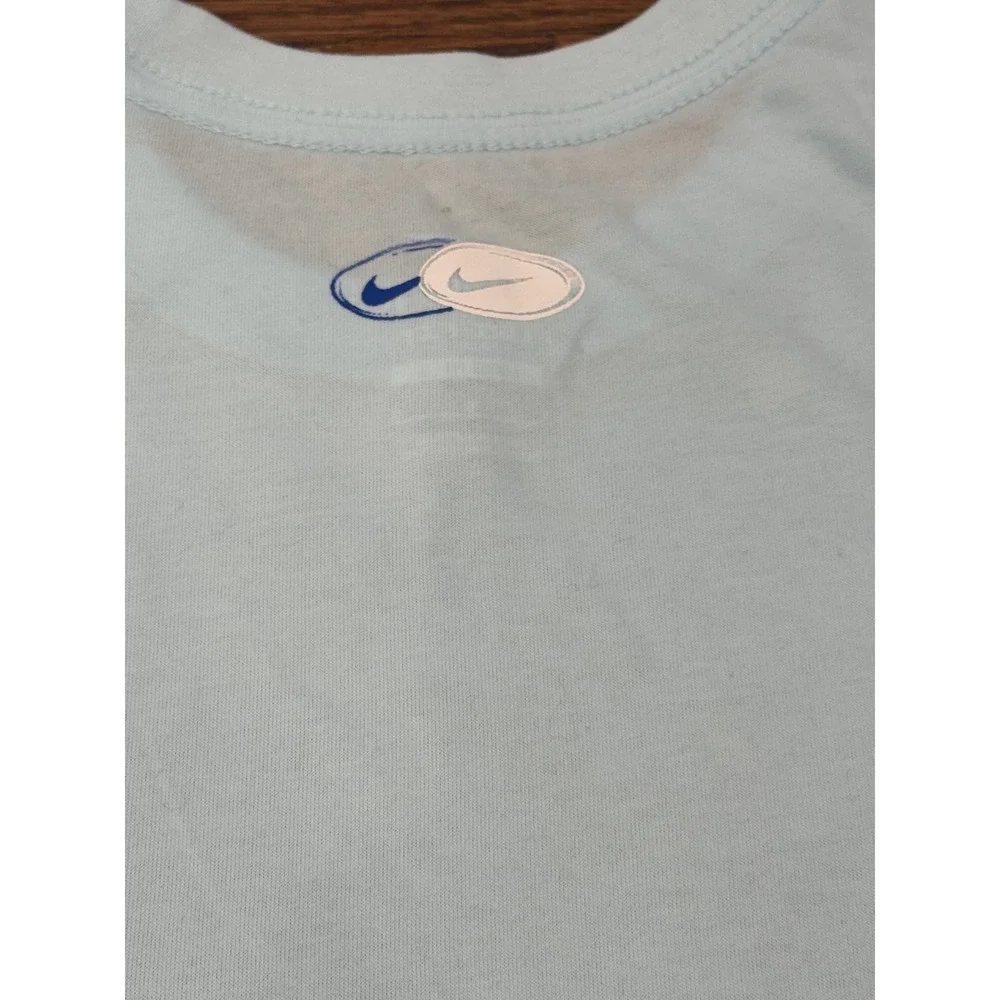 Nike Future Champs Light Blue Graphic T-Shirt Mens Short Sleeve Crewneck‎ Tee